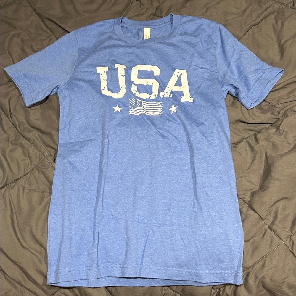 Bella Canvas Blue USA Graphic Women's Tee